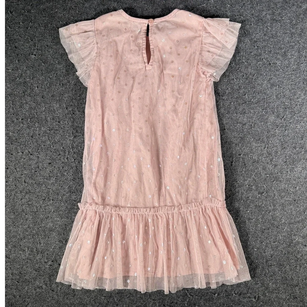 Baby Gap Girls Misty Rose Pink Tulle Ruffle Polka Dot Dress 5T Toddler 5 Years